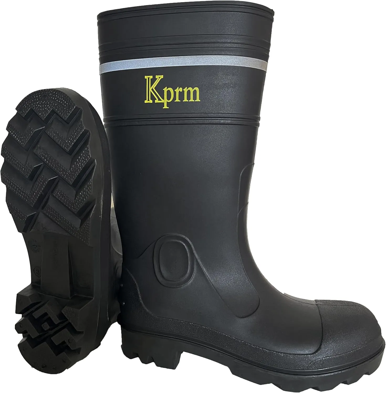 Men's Steel Toe Rain Boots PVC Rubber Boots Waterproof Fishing Boot Outdoor Non-Slip Work Boots