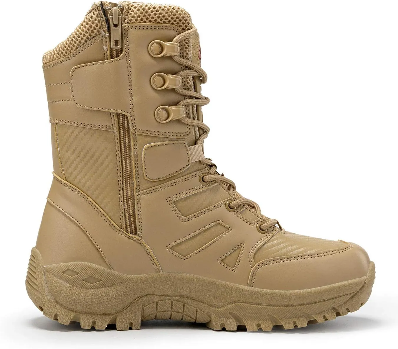 Men's Tactical Military Work Boots Side Zipper Lightweight Outdoor Motorcycle Boots Waterproof Combat Army Boots for Men