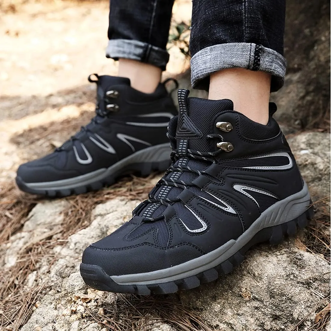Mens Walking Boots Womens Trekking Shoes Lightweight Outdoor Hiking Boots