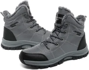 Men's Warm Winter Snow Boots for Hiking: Water Resistant Work Ankle Shoes for Outdoor - Non Slip Trekking Boot for Men