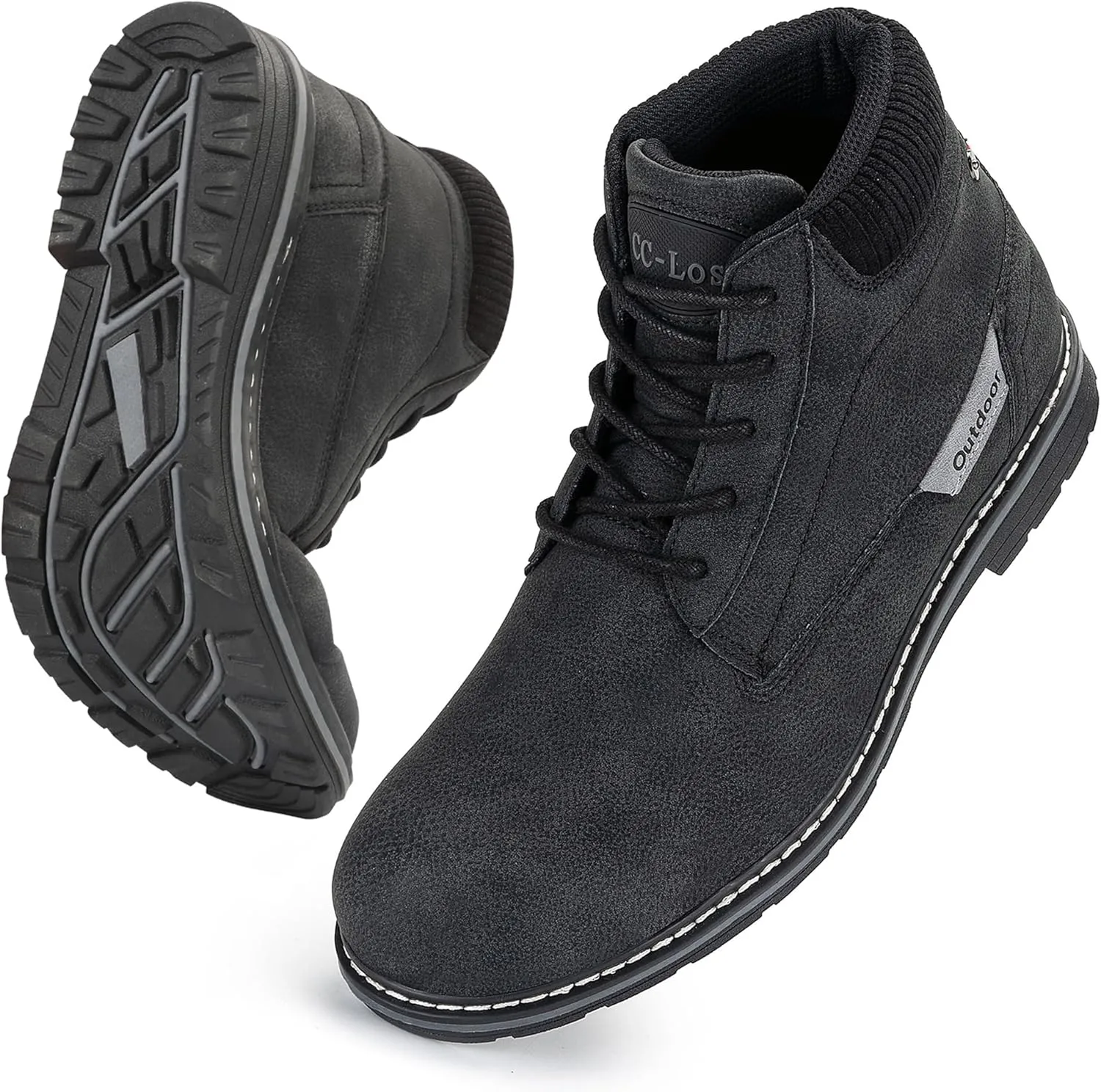 Men's Waterproof Mid-Top Chukka Boots for Work Everyday Wear Casual Outdoor