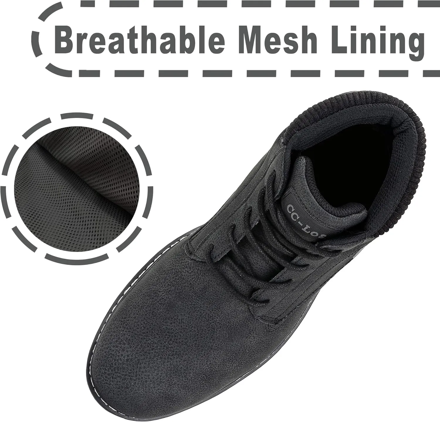 Men's Waterproof Mid-Top Chukka Boots for Work Everyday Wear Casual Outdoor