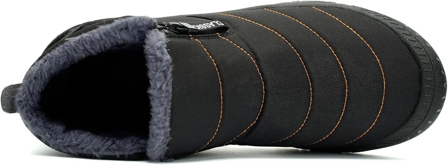 Men's Waterproof Snow Boots Warm Winter Boots Fur Lined Booties Non-Slip Lightweight Winter Shoes