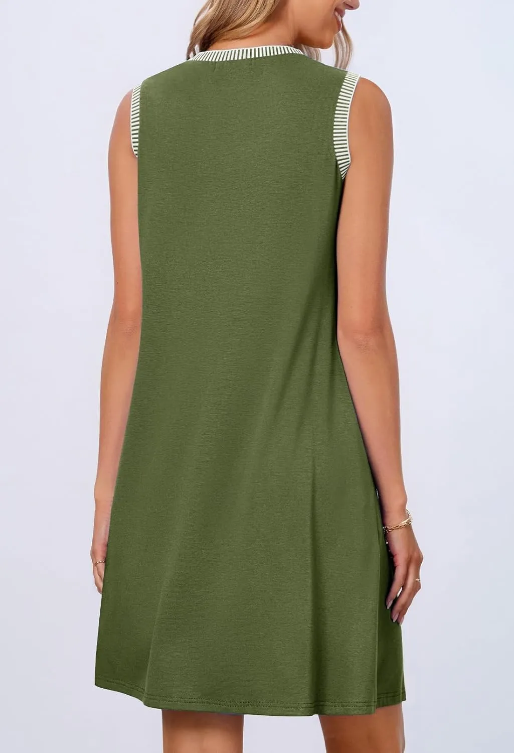MEROKEETY Women's 2025 Summer Spring Casual Sundress Beach Vacation Sleeveless Tank Crewneck Coverup Mini Dresses