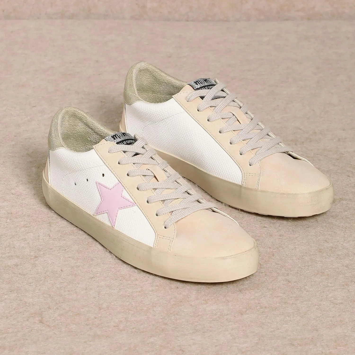 Mi.iM Sofia Rubber Sole Lace-up Low Top Star Sneakers