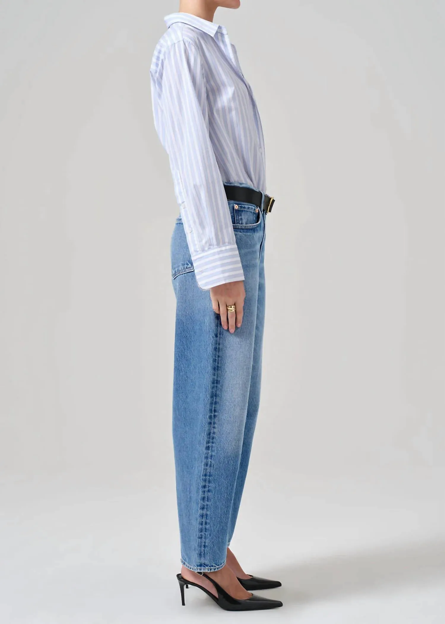 Miro High Waist Barrel Jeans In Picifica