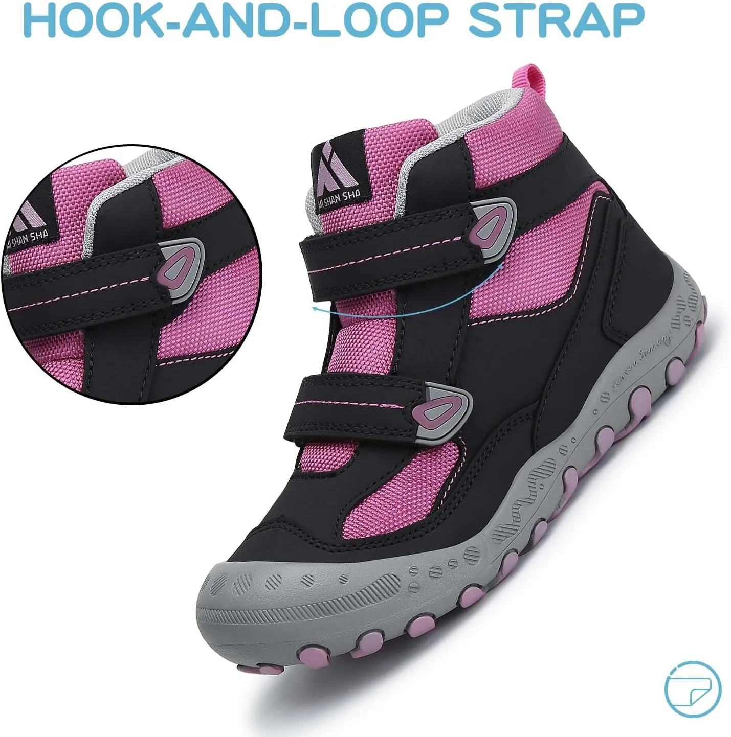 Mishansha Kids Water Resistant Hiking Boots, Boys Girls Anti Collision Anti-Skid Athletic Outdoor Adventure Trekking Shoes