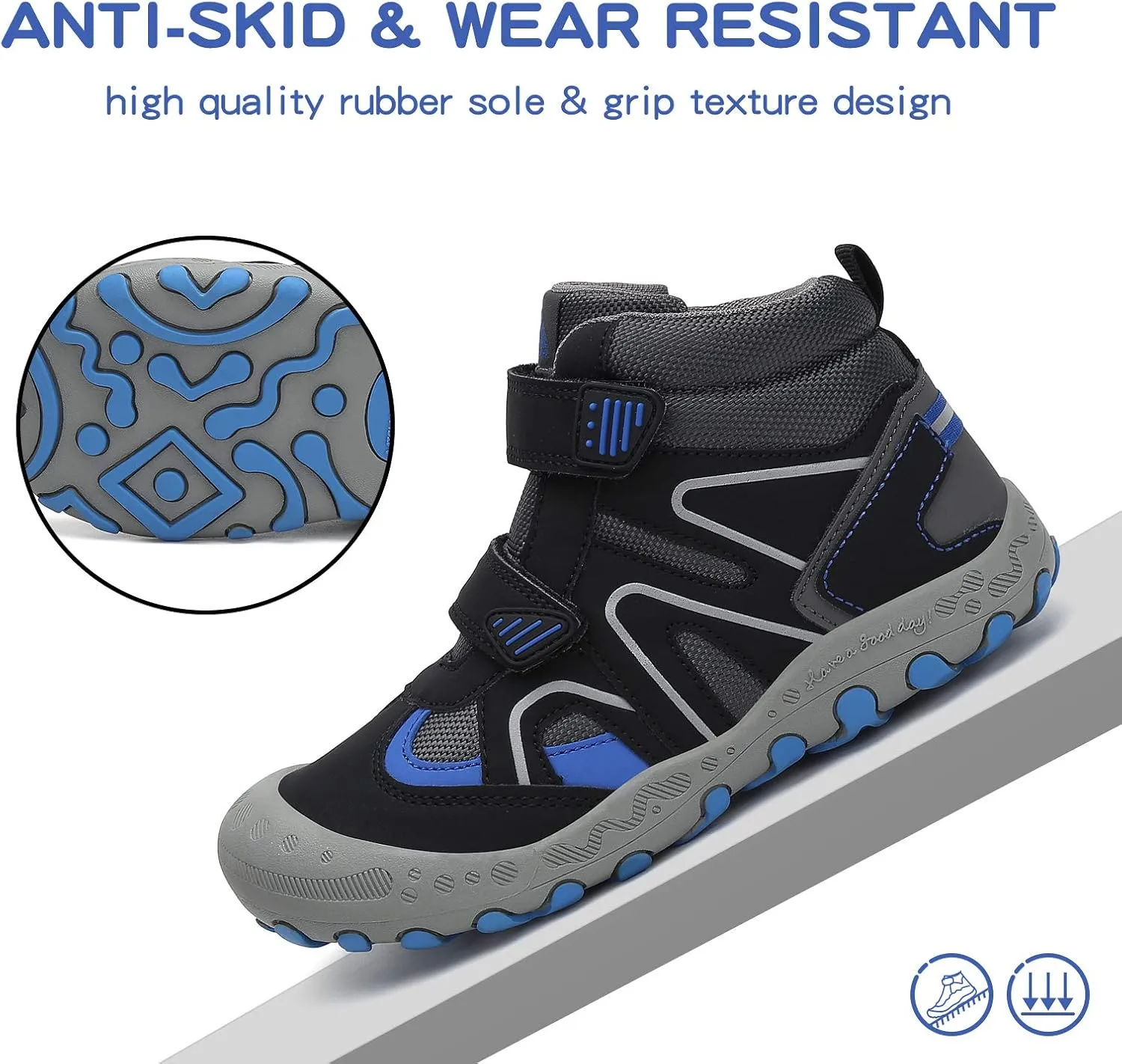 Mishansha Kids Water Resistant Hiking Boots, Boys Girls Anti Collision Anti-Skid Athletic Outdoor Adventure Trekking Shoes