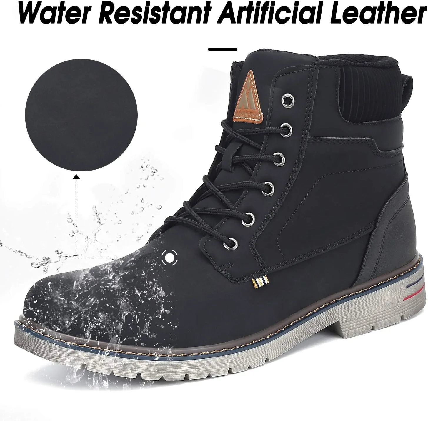 Mishansha Mens Womens Winter Hiking Boots Waterproof Non Slip Warm Lined Snow Boots for Outdoor Trekking