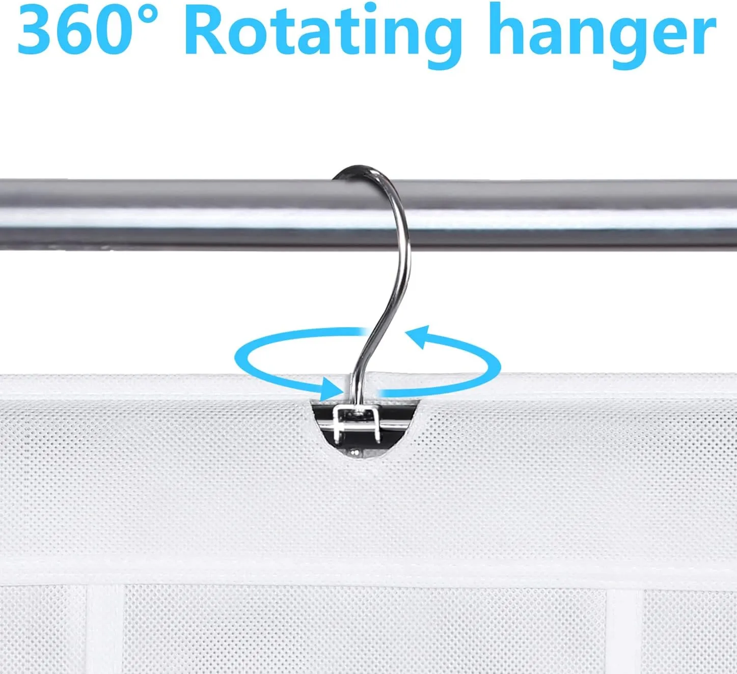 MISSLO 30 Pockets Dual Sided Hanging Baby Shoe Organizer for Closet with Rotating Hanger Hanging Shoe Shelves, White