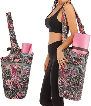 Mookis Yoga Mat Bag | Adjustable Shoulder Strap Yoga Bag | Large Size Pocket and Zipper Pocket | Multipurpose and Beautiful Yoga Mat carrier Bag Fits All Your Stuff