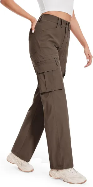 Moosehill Cargo Hiking Pants Women High Waisted Water Resistance Baggy Stretch Work Casual Travel Streetwear