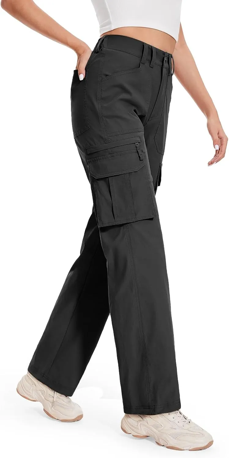 Moosehill Cargo Hiking Pants Women High Waisted Water Resistance Baggy Stretch Work Casual Travel Streetwear