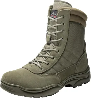 NORTIV 8 Men's Military Tactical Work Boots Side Zipper Leather Motorcycle Combat Boots Trooper(6-8 Inches)