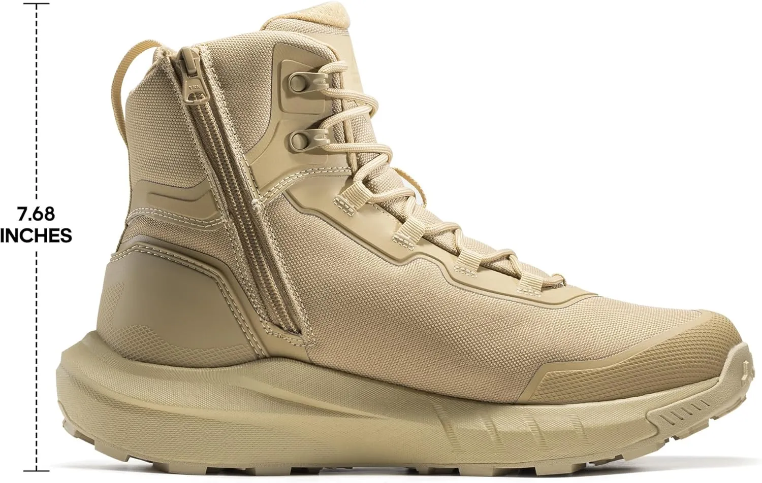 NORTIV 8 Men's Tactical Hiking Boot Lightweight Cushion Sole Boots for Work All Day Side Zipper Motorcycle Combat Military Boot Arch Support 8 Inches Terrascope
