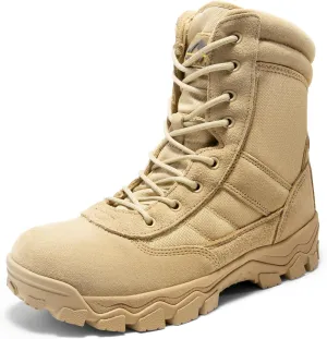 NORTIV 8 Men's Tactical Military Work Boots Side Zipper Outdoor Motorcycle Combat Boots 8 Inches 2.0 Trooper-pro
