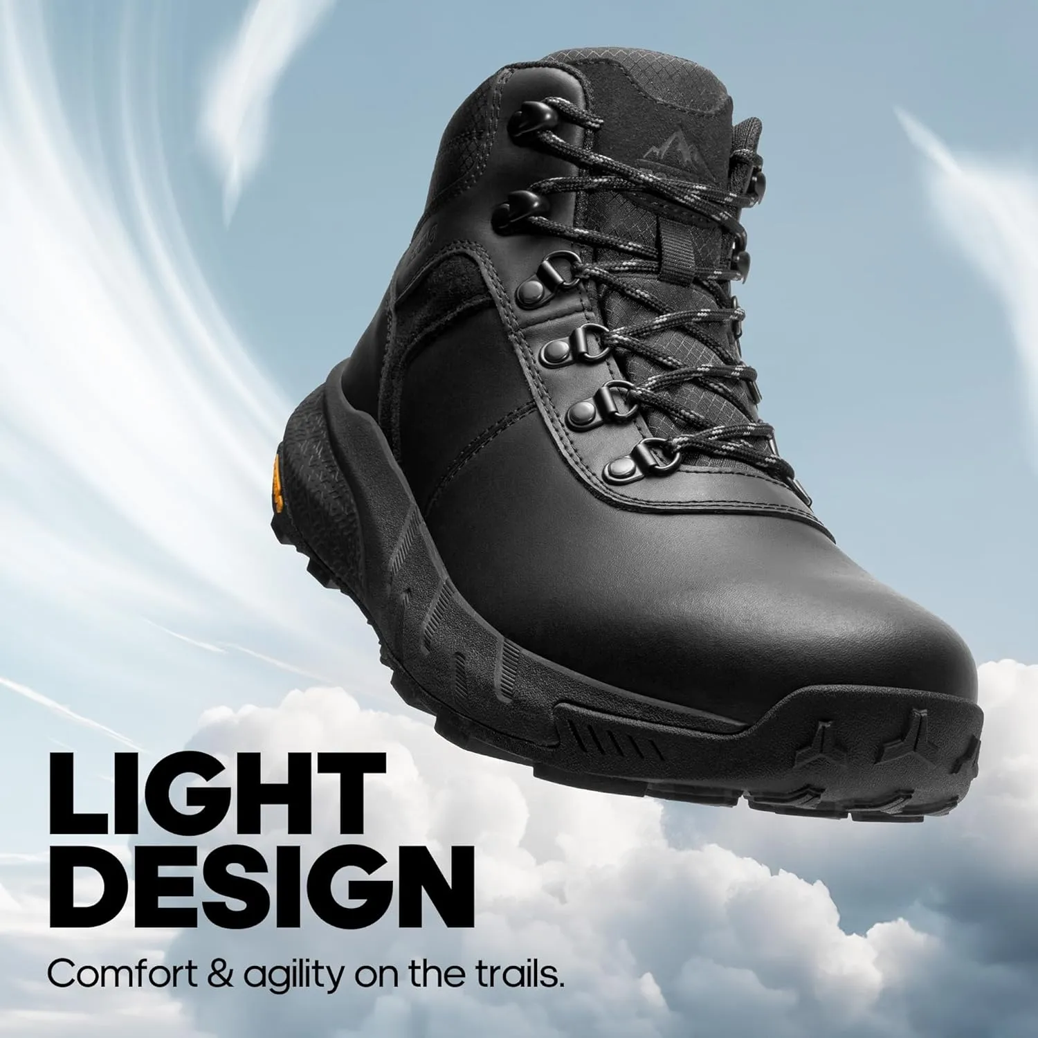 NORTIV 8 Men's Waterproof Hiking Boots Lightweight Outdoor Mid Trekking Leather Shoes DriftShield