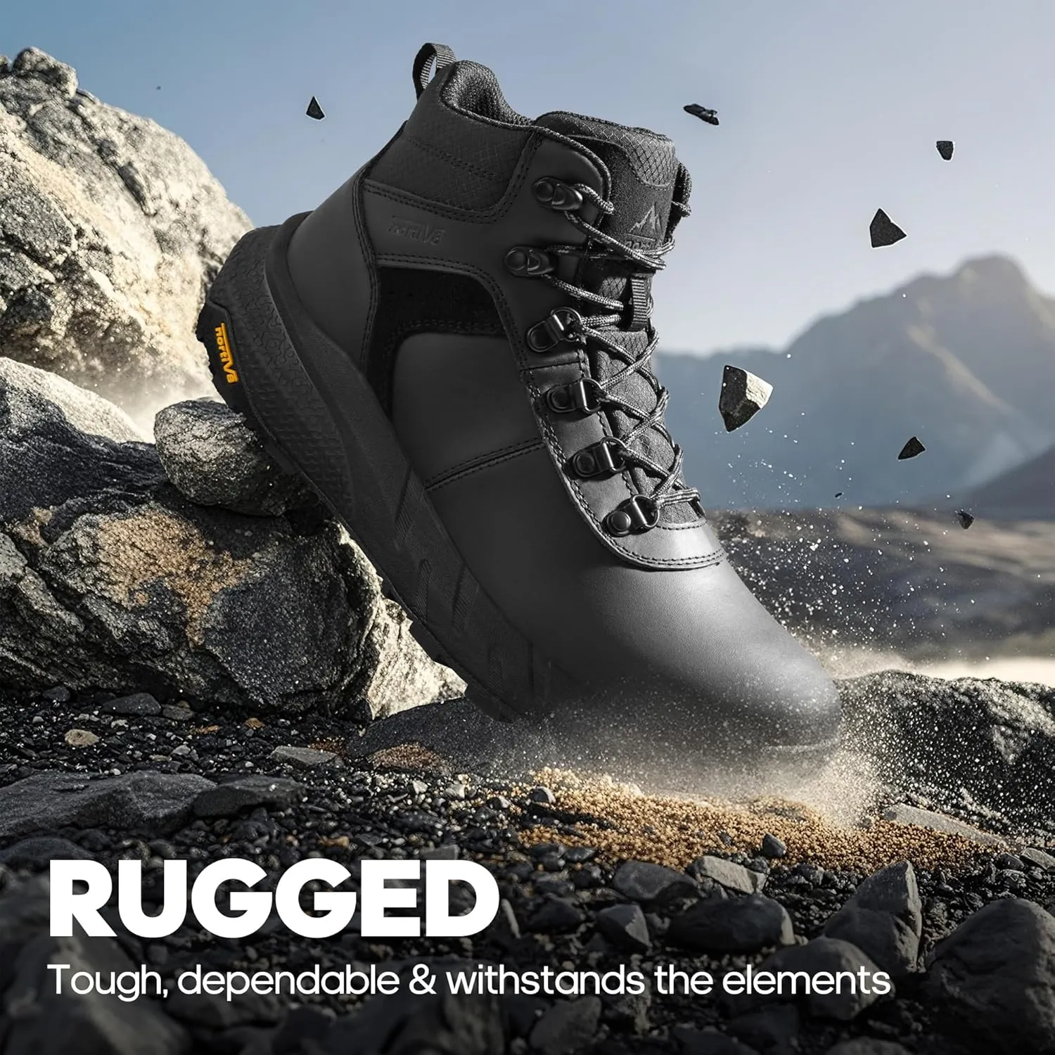 NORTIV 8 Men's Waterproof Hiking Boots Lightweight Outdoor Mid Trekking Leather Shoes DriftShield