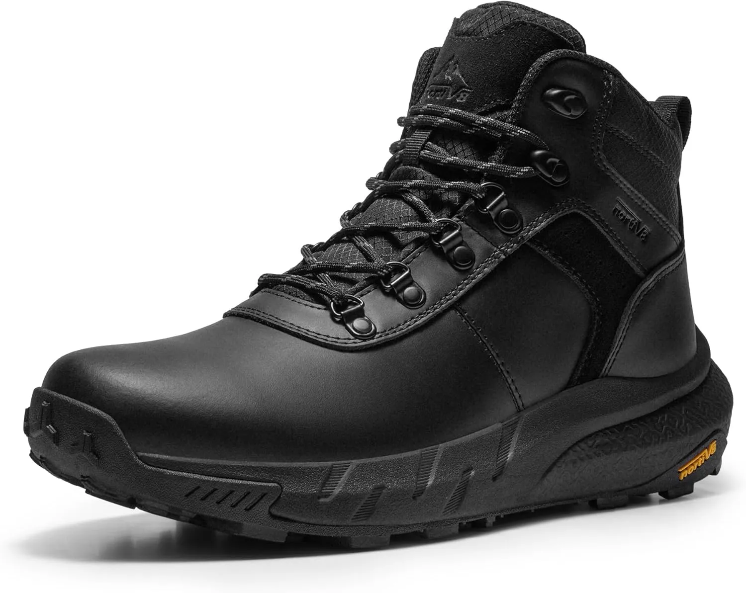 NORTIV 8 Men's Waterproof Hiking Boots Lightweight Outdoor Mid Trekking Leather Shoes DriftShield