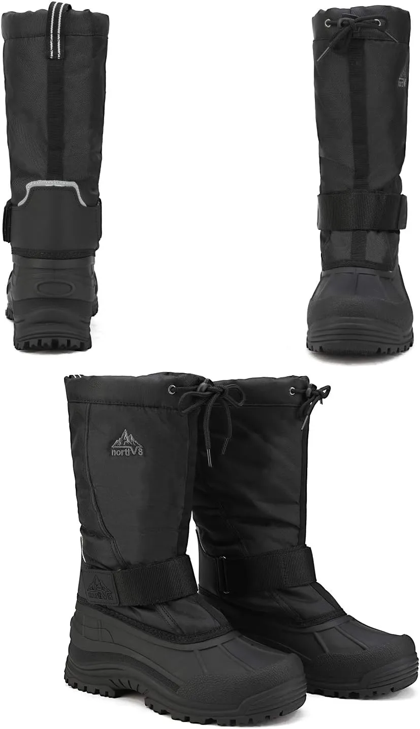 NORTIV 8 Men's Waterproof Hiking Winter Snow Boots Insulated Fur Liner Lightweight Outdoor Tall Boots