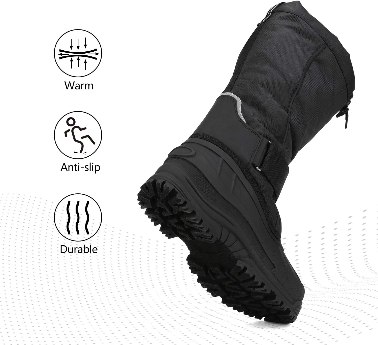 NORTIV 8 Men's Waterproof Hiking Winter Snow Boots Insulated Fur Liner Lightweight Outdoor Tall Boots