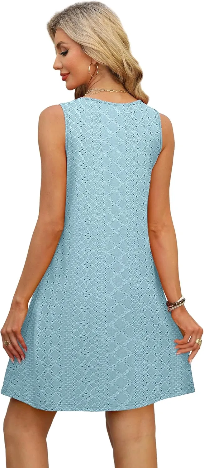 OFEEFAN Summer Dresses for Women Casual Sundress with Pocket Beach Cover Up Swimsuit