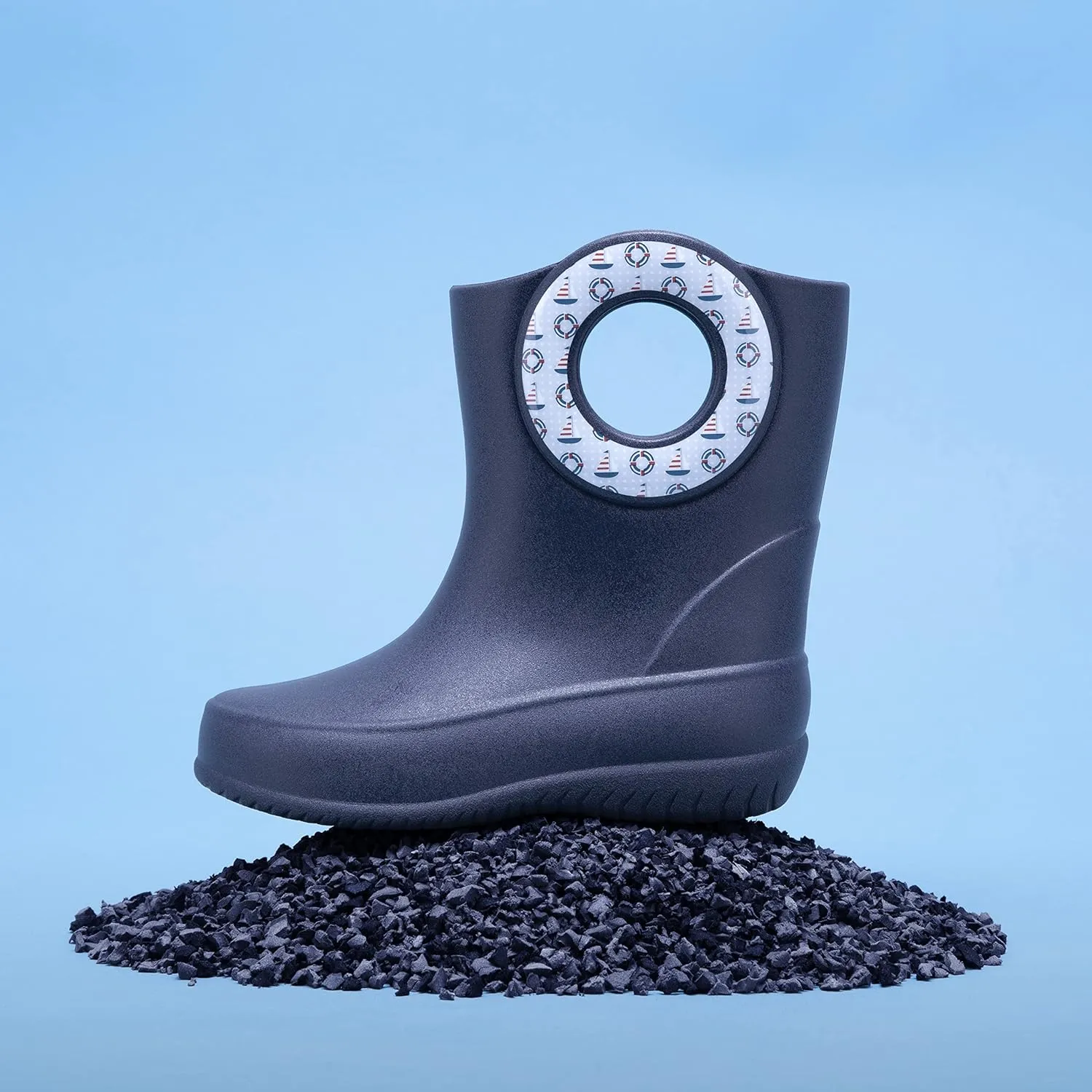 OKABASHI Kid's Kendall Rain Boot | Waterproof Design | Machine Washable | Easy-On Handles | Latex Free | Sustainably Made in the USA