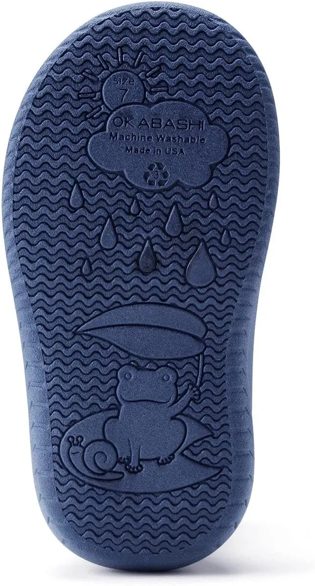 OKABASHI Kid's Kendall Rain Boot | Waterproof Design | Machine Washable | Easy-On Handles | Latex Free | Sustainably Made in the USA