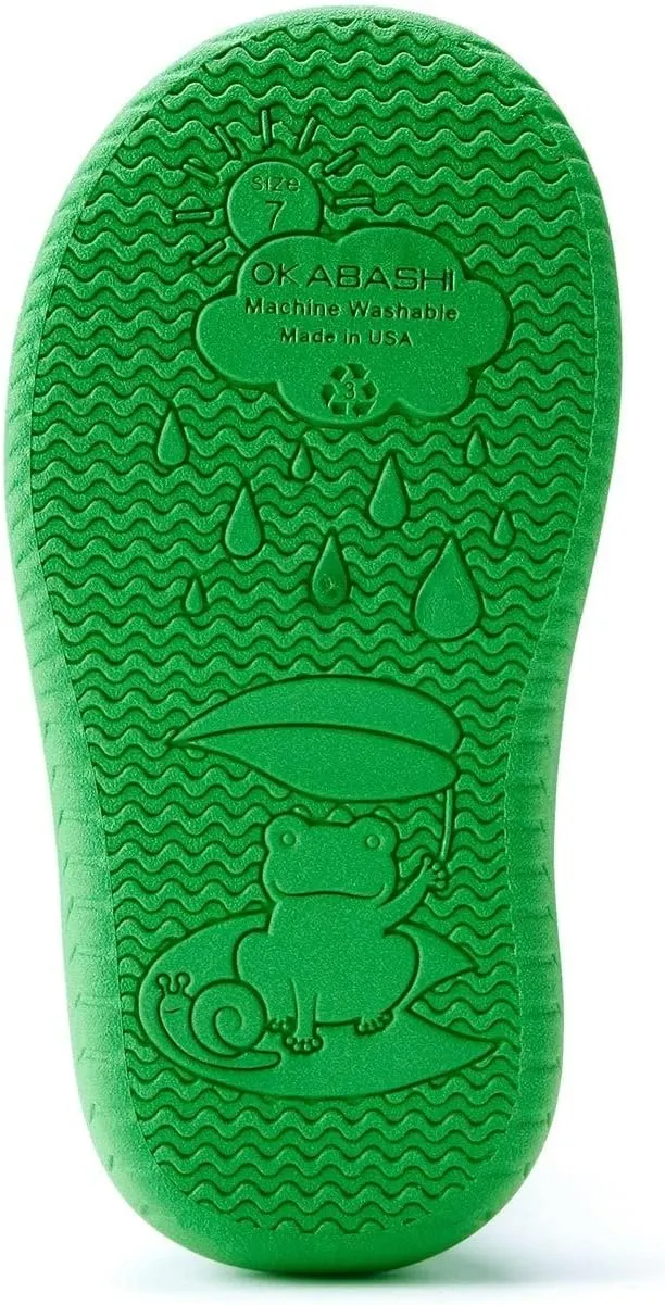 OKABASHI Kid's Kendall Rain Boot | Waterproof Design | Machine Washable | Easy-On Handles | Latex Free | Sustainably Made in the USA