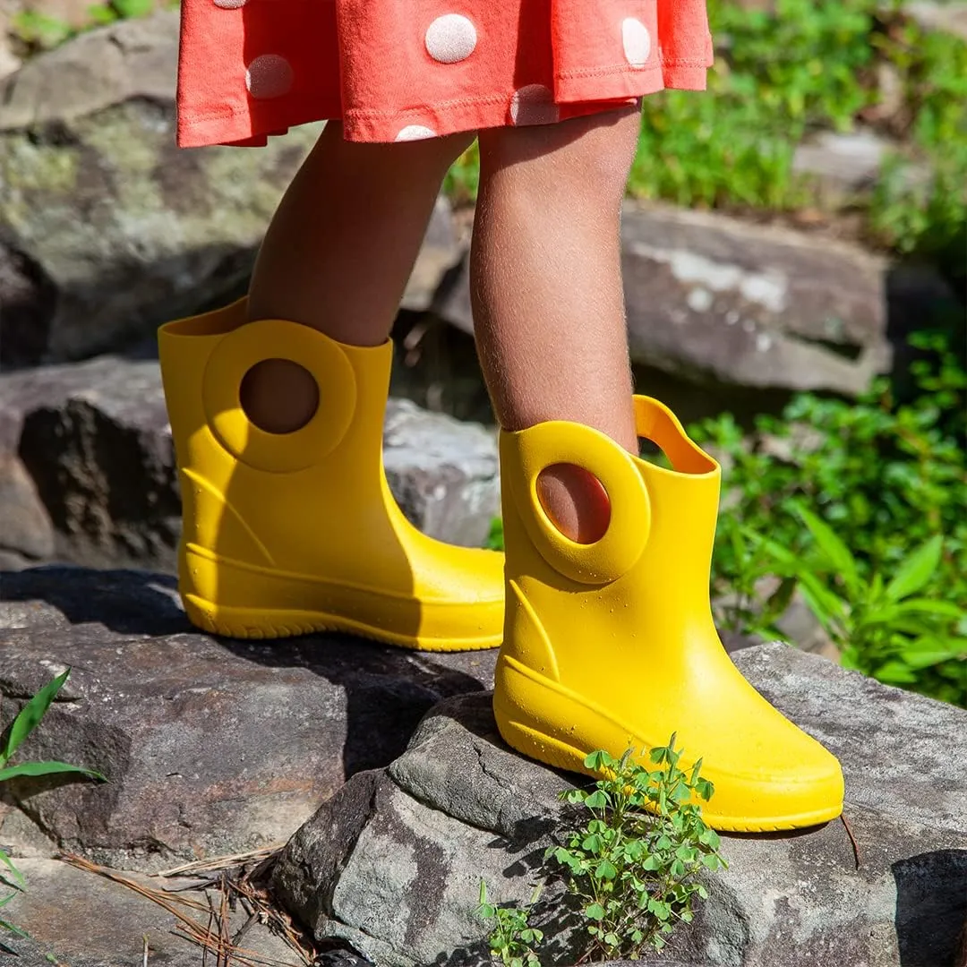 OKABASHI Kid's Kendall Rain Boot | Waterproof Design | Machine Washable | Easy-On Handles | Latex Free | Sustainably Made in the USA