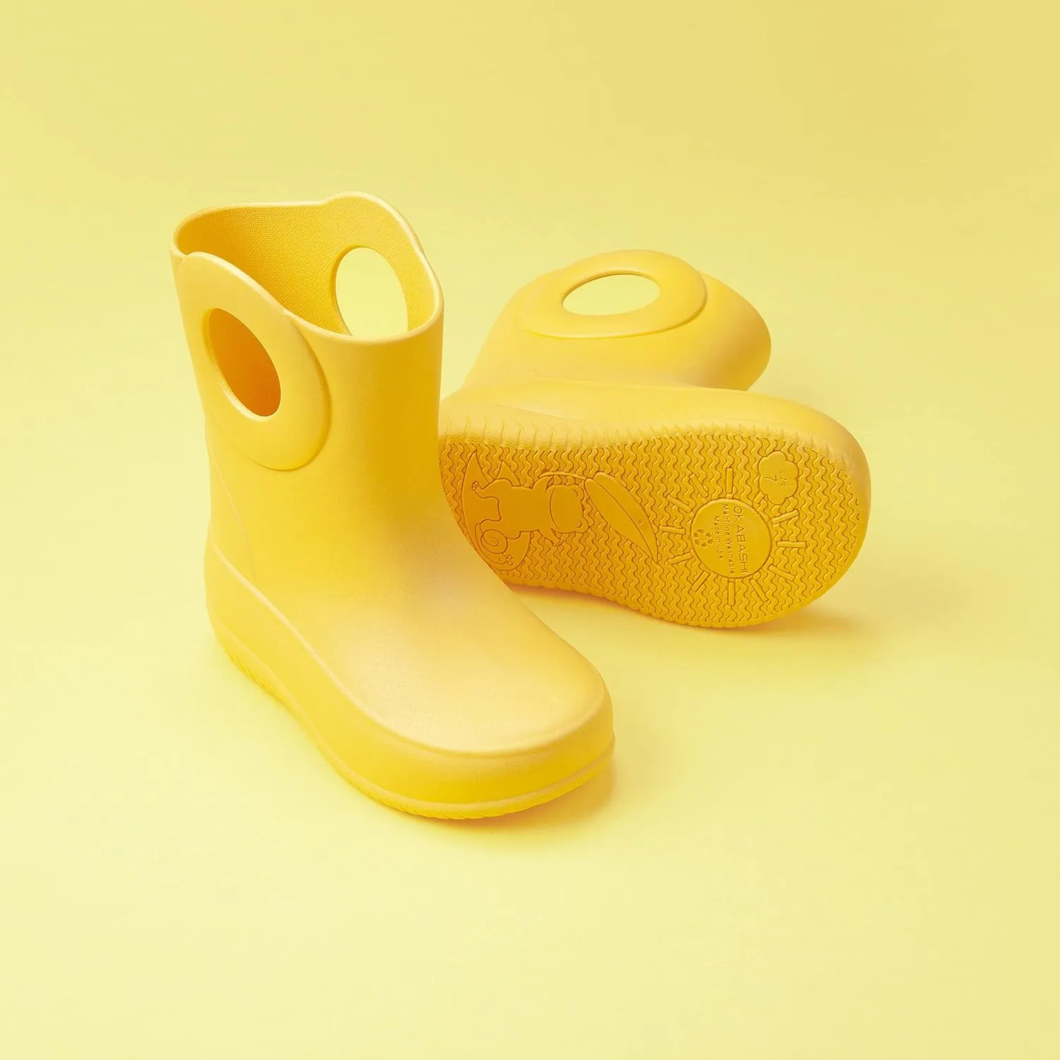 OKABASHI Kid's Kendall Rain Boot | Waterproof Design | Machine Washable | Easy-On Handles | Latex Free | Sustainably Made in the USA