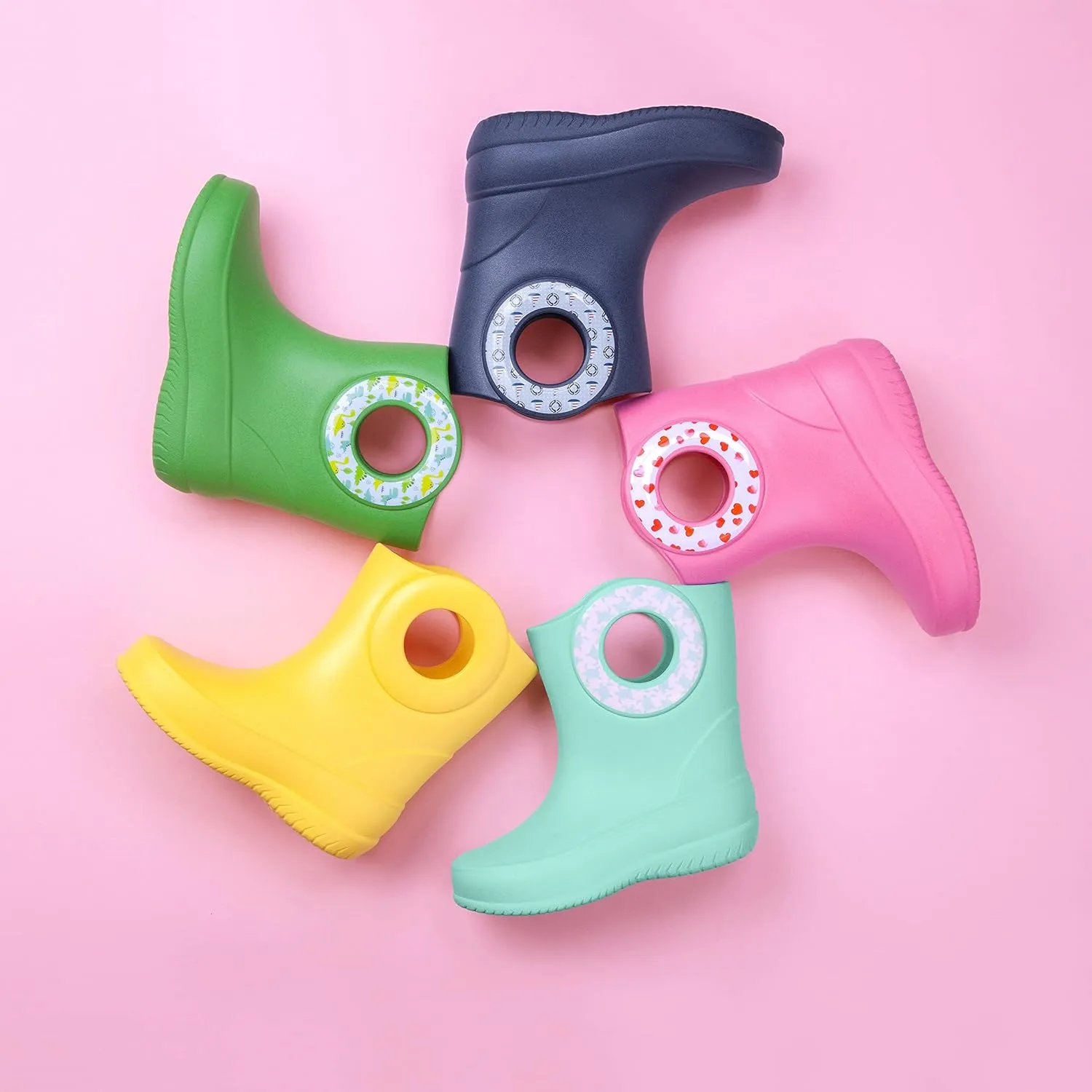 OKABASHI Kid's Kendall Rain Boot | Waterproof Design | Machine Washable | Easy-On Handles | Latex Free | Sustainably Made in the USA