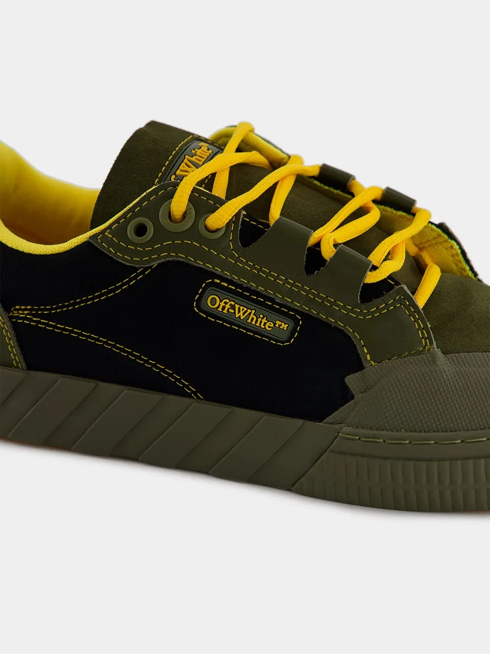 Olive Green Low-Top Vulcanized Sneakers