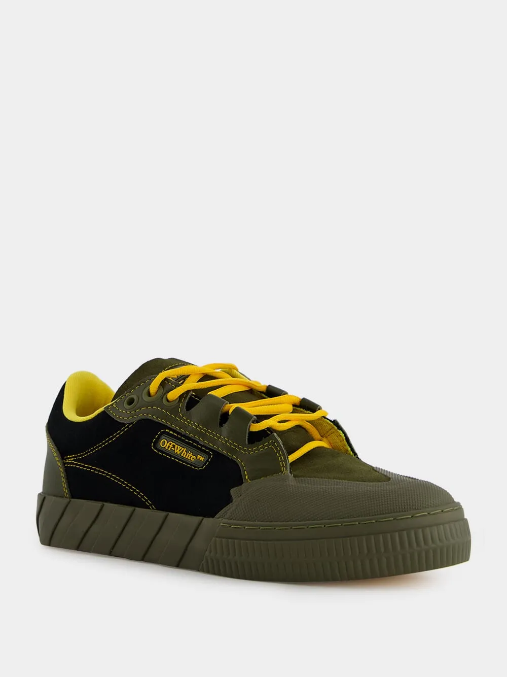 Olive Green Low-Top Vulcanized Sneakers