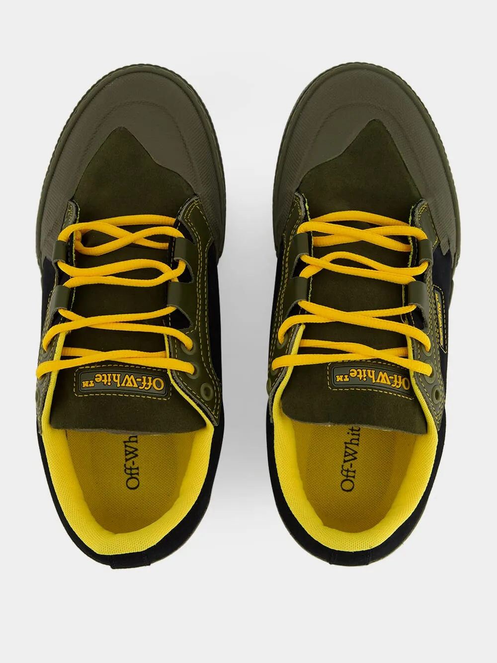 Olive Green Low-Top Vulcanized Sneakers