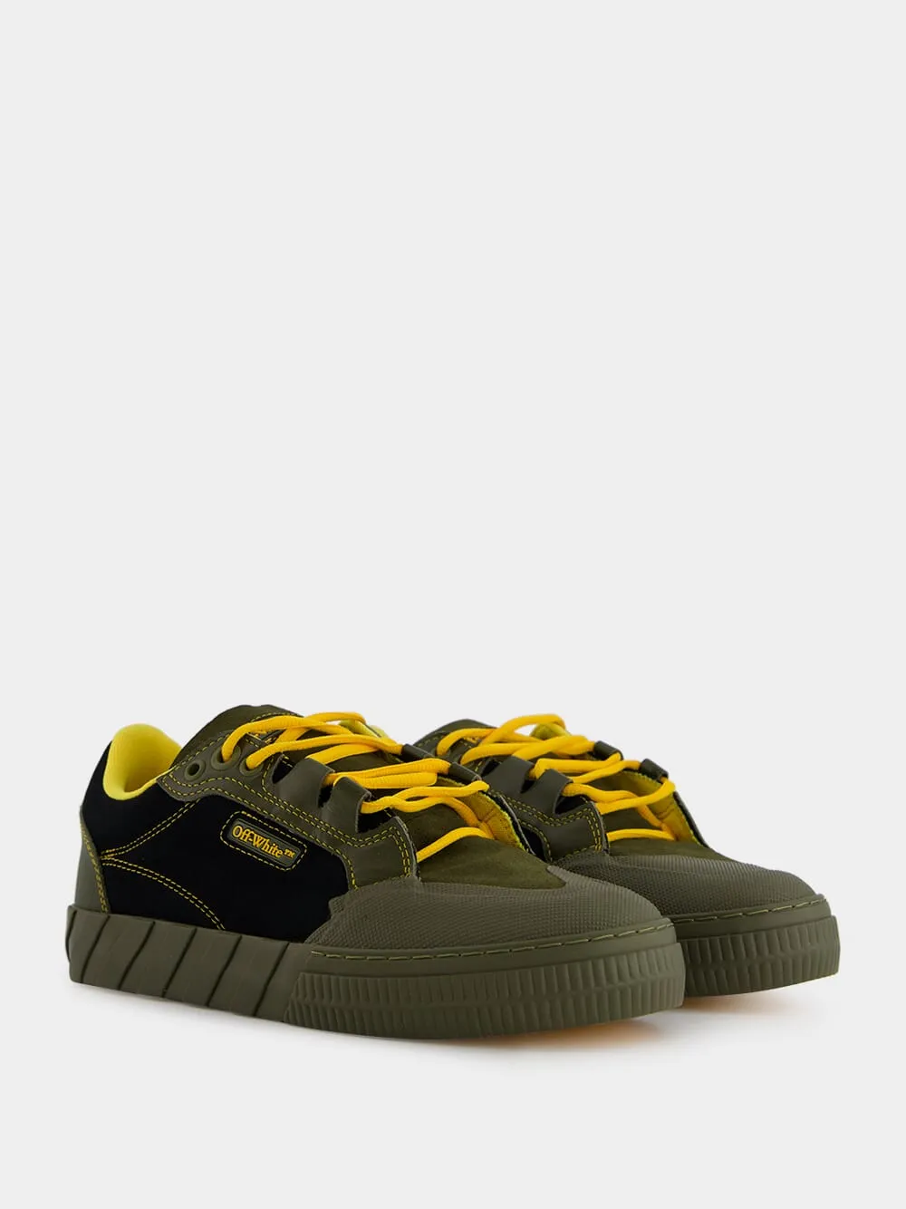 Olive Green Low-Top Vulcanized Sneakers