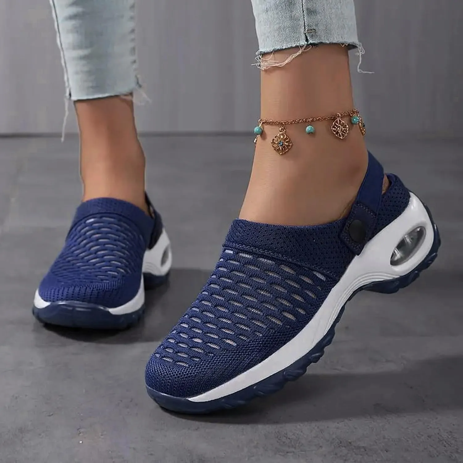 Orthopedic Shoes for Women Slip On,Air Cushion Platform Clogs Breathable Mesh Womens Mules Outdoor Walking Sandals