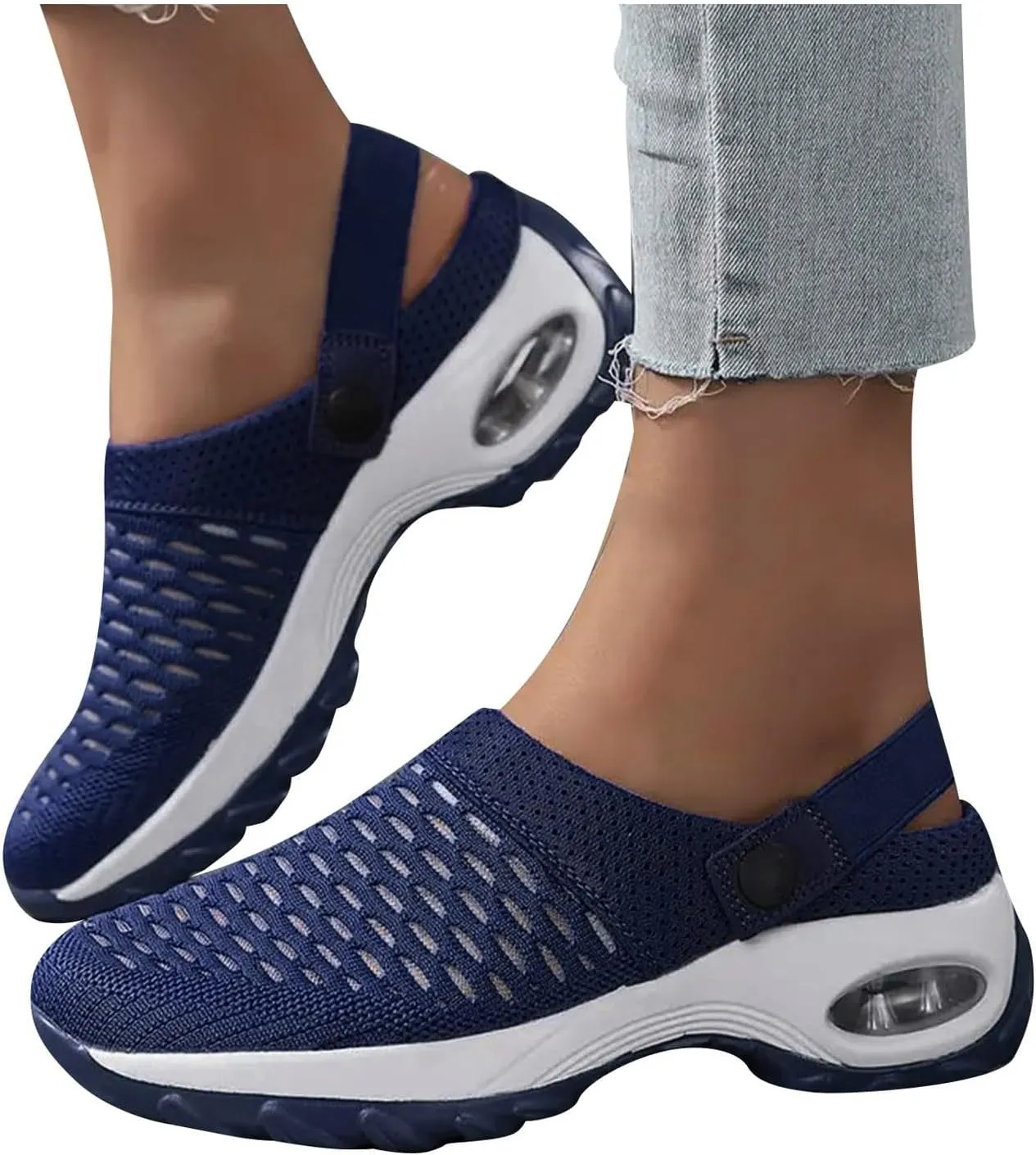 Orthopedic Shoes for Women Slip On,Air Cushion Platform Clogs Breathable Mesh Womens Mules Outdoor Walking Sandals