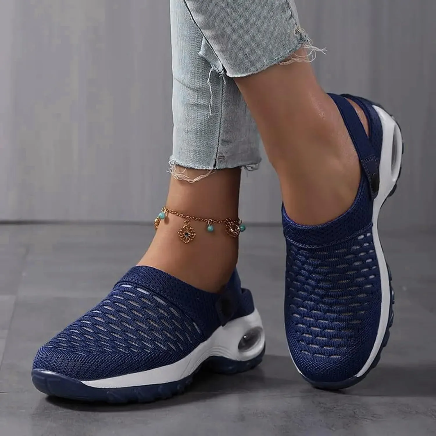 Orthopedic Shoes for Women Slip On,Air Cushion Platform Clogs Breathable Mesh Womens Mules Outdoor Walking Sandals