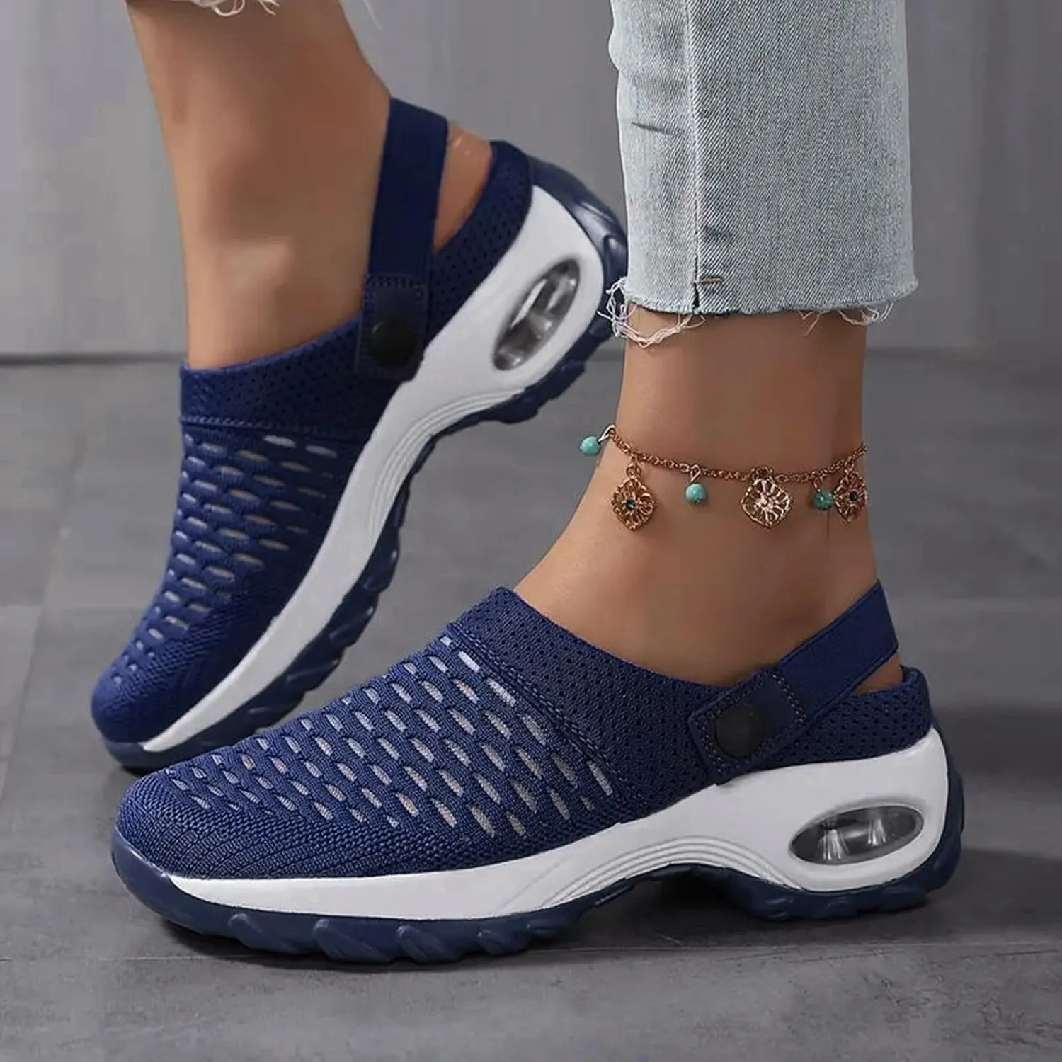 Orthopedic Shoes for Women Slip On,Air Cushion Platform Clogs Breathable Mesh Womens Mules Outdoor Walking Sandals