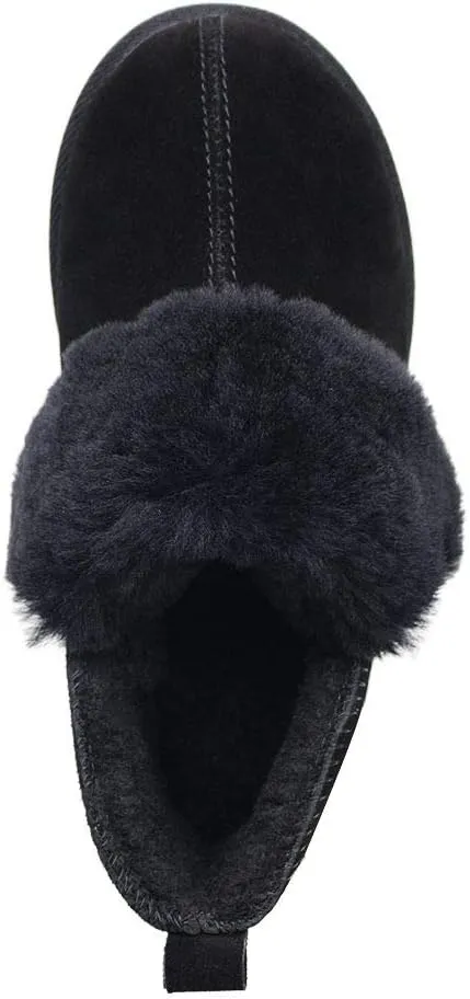 PAMIR Women's Genuine Suede Shearling Ankle Moccasin Booties Slippers Boots Memory Foam Indoor Outdoor
