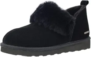 PAMIR Women's Genuine Suede Shearling Ankle Moccasin Booties Slippers Boots Memory Foam Indoor Outdoor