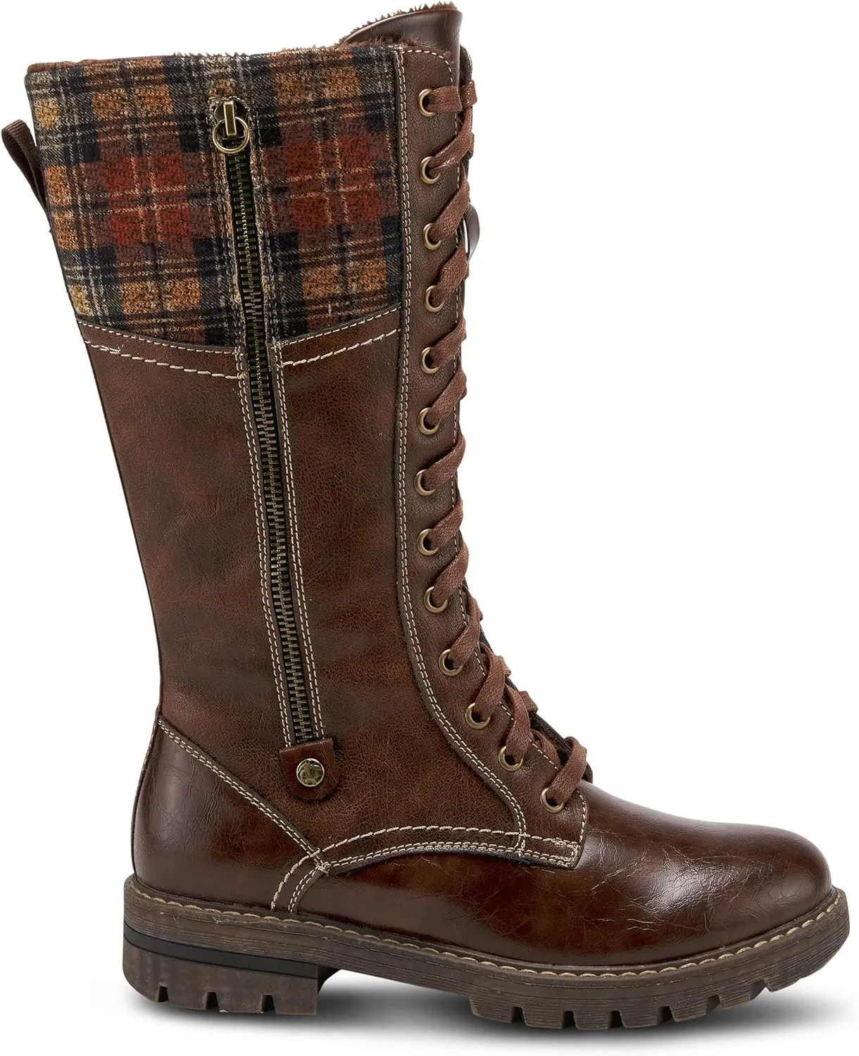 PATRIZIA Spring Step Chickeze Tall Boots for Women - Pull-On Ladies Boots with Lace-up, Zipper Closure - Womens Boots for Outdoor