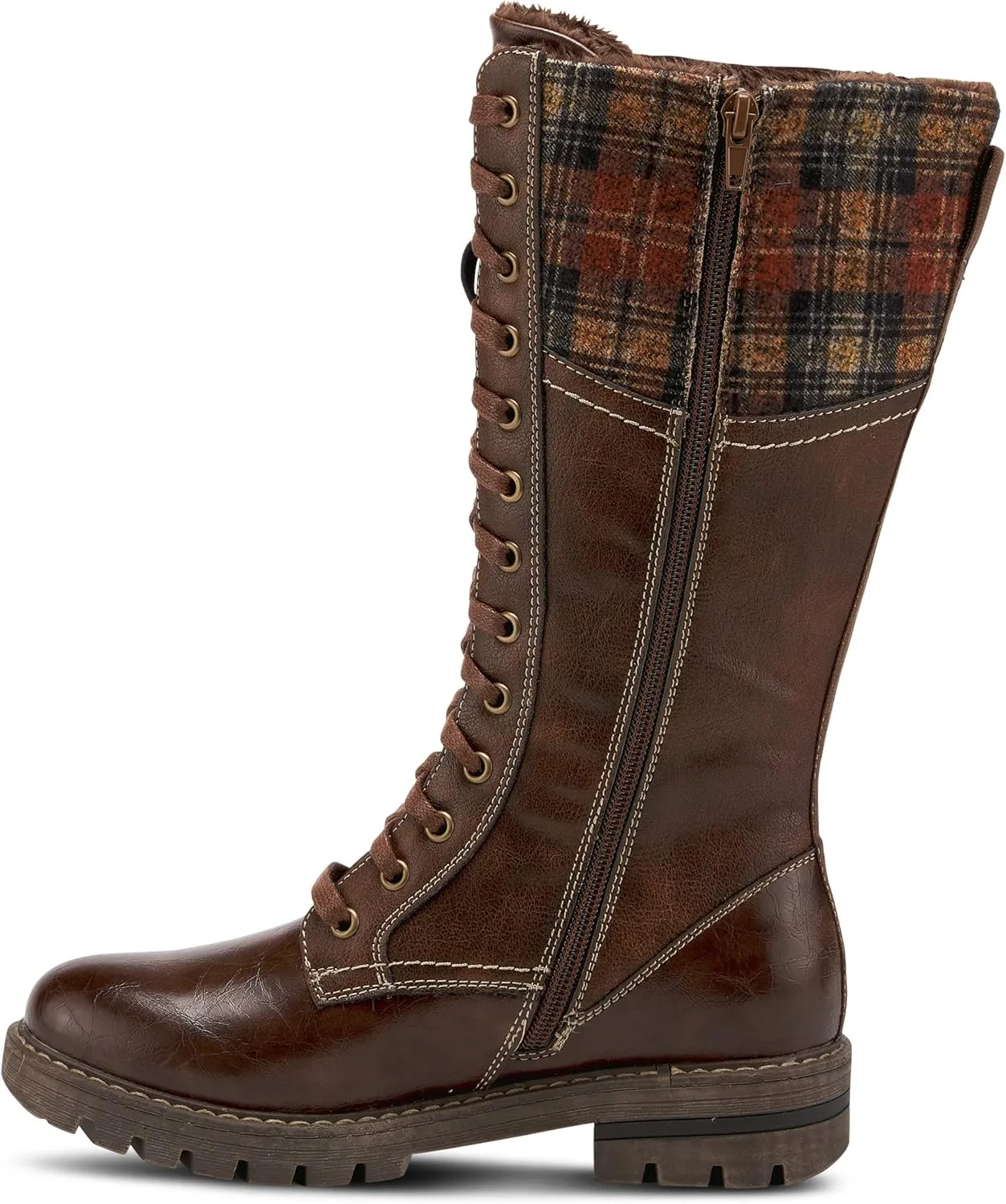 PATRIZIA Spring Step Chickeze Tall Boots for Women - Pull-On Ladies Boots with Lace-up, Zipper Closure - Womens Boots for Outdoor