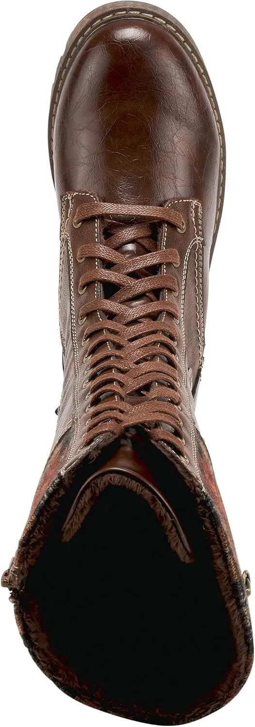 PATRIZIA Spring Step Chickeze Tall Boots for Women - Pull-On Ladies Boots with Lace-up, Zipper Closure - Womens Boots for Outdoor