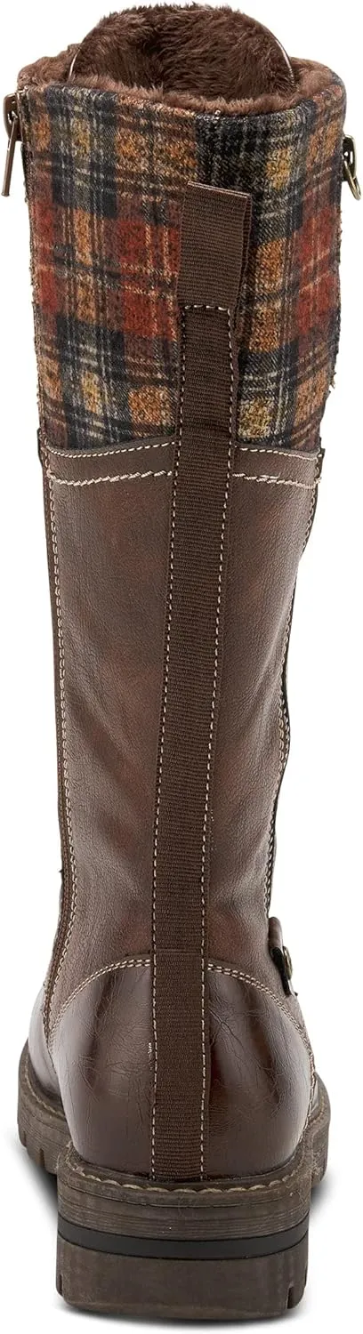 PATRIZIA Spring Step Chickeze Tall Boots for Women - Pull-On Ladies Boots with Lace-up, Zipper Closure - Womens Boots for Outdoor