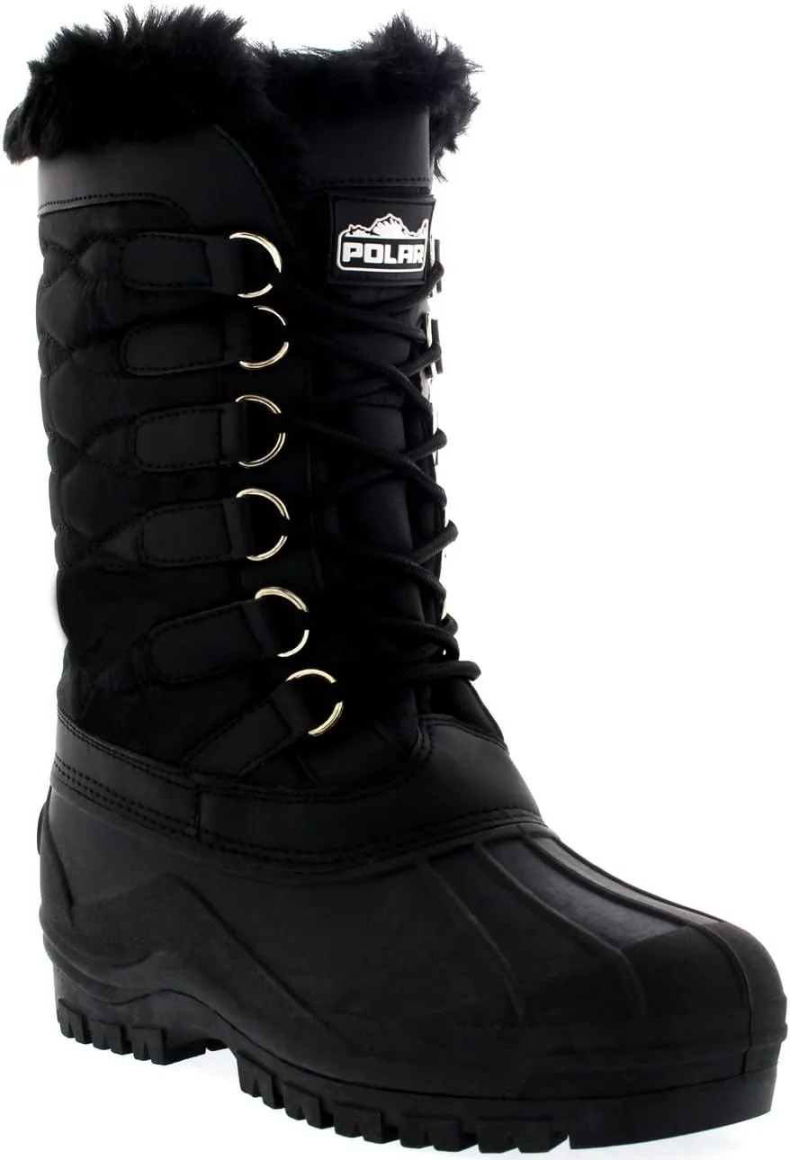 POLAR Womens Nylon Cold Weather Outdoor Snow Duck Winter Rain Lace Boo