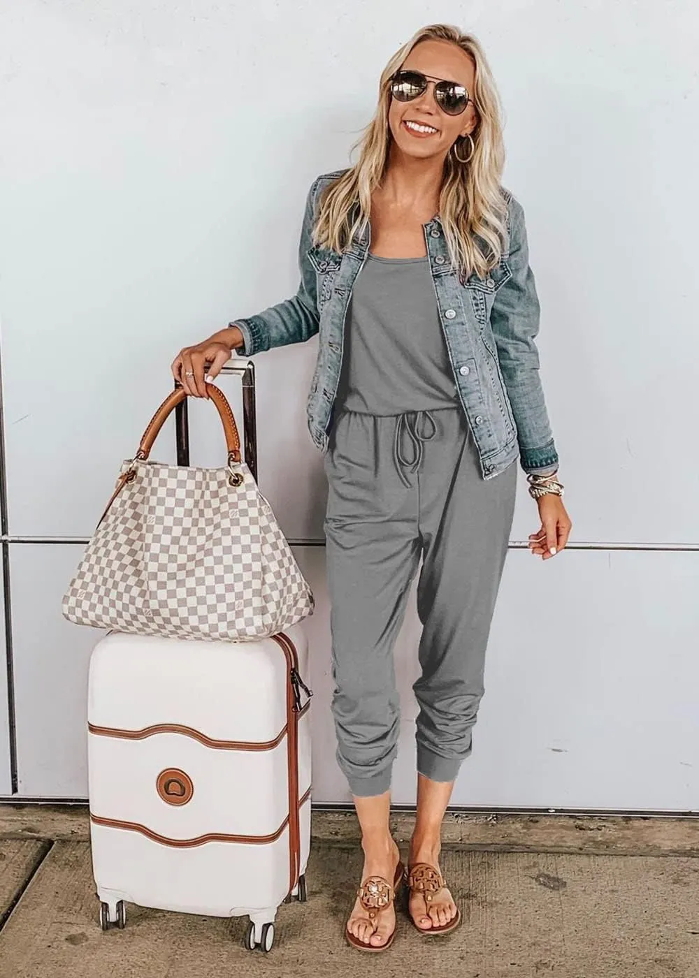 PRETTYGARDEN Womens Jumpsuit Casual Summer Romper 2025 Sleeveless Tank Lounge Cruise Airport Outfits Vacation Clothes