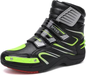 Professional Motorcycle Shoes,Streetbike High Top Ankle Support Motorcycle Boots Men,Outdoor Waterproof Anti-Slip Womens Biker Boots,Unisex,for Four Seasons