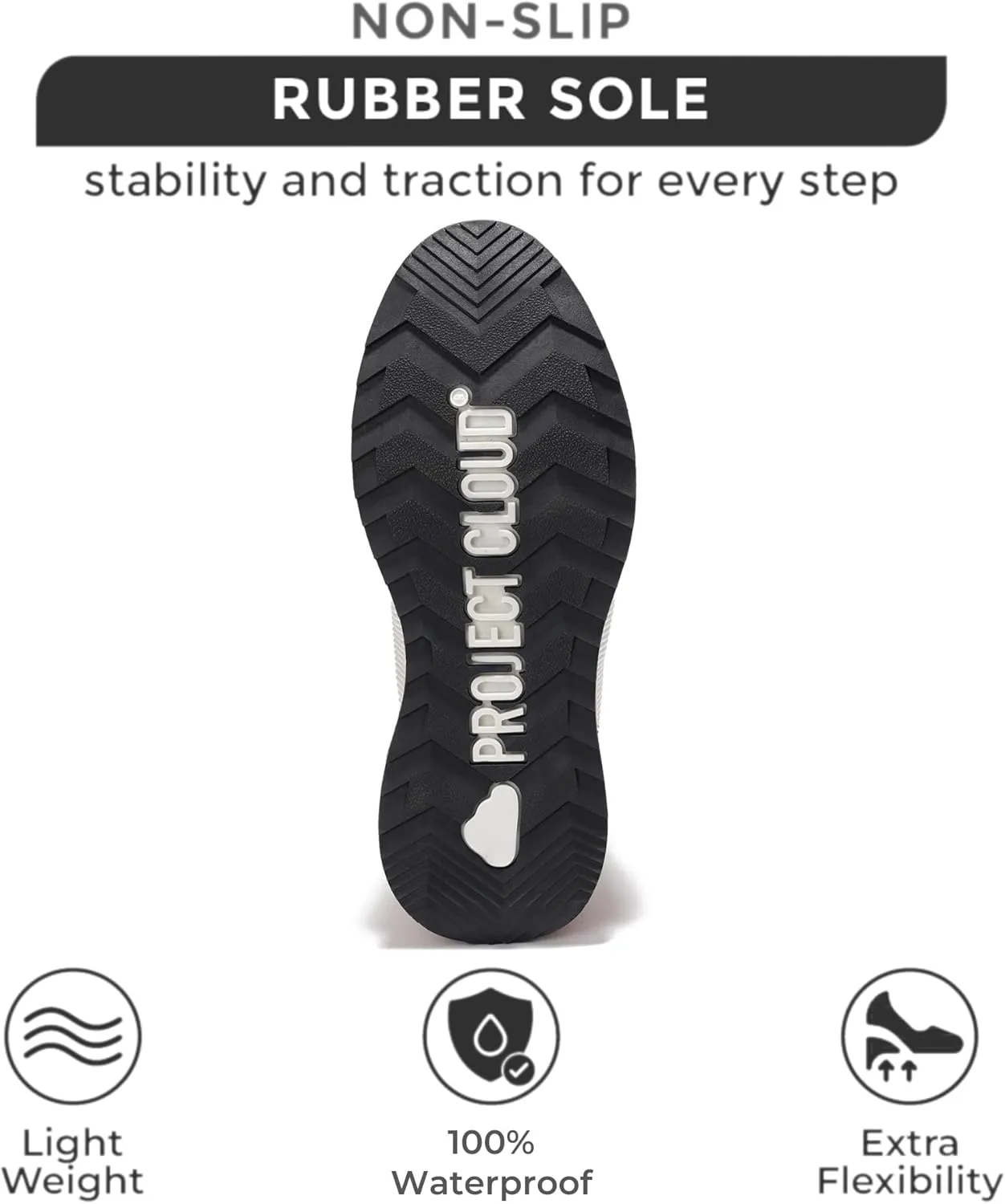 Project Cloud Waterproof Snow Boots for Women - Memory Foam Insole Non-Slip Womens Snow Boots & Winter Shoes with Shoe Lace - Lightweight Indoor Outdoor Shoes